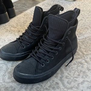 all black winter converses, almost never worn